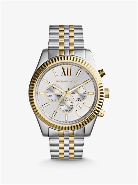 michael kors gold and silver mens watch